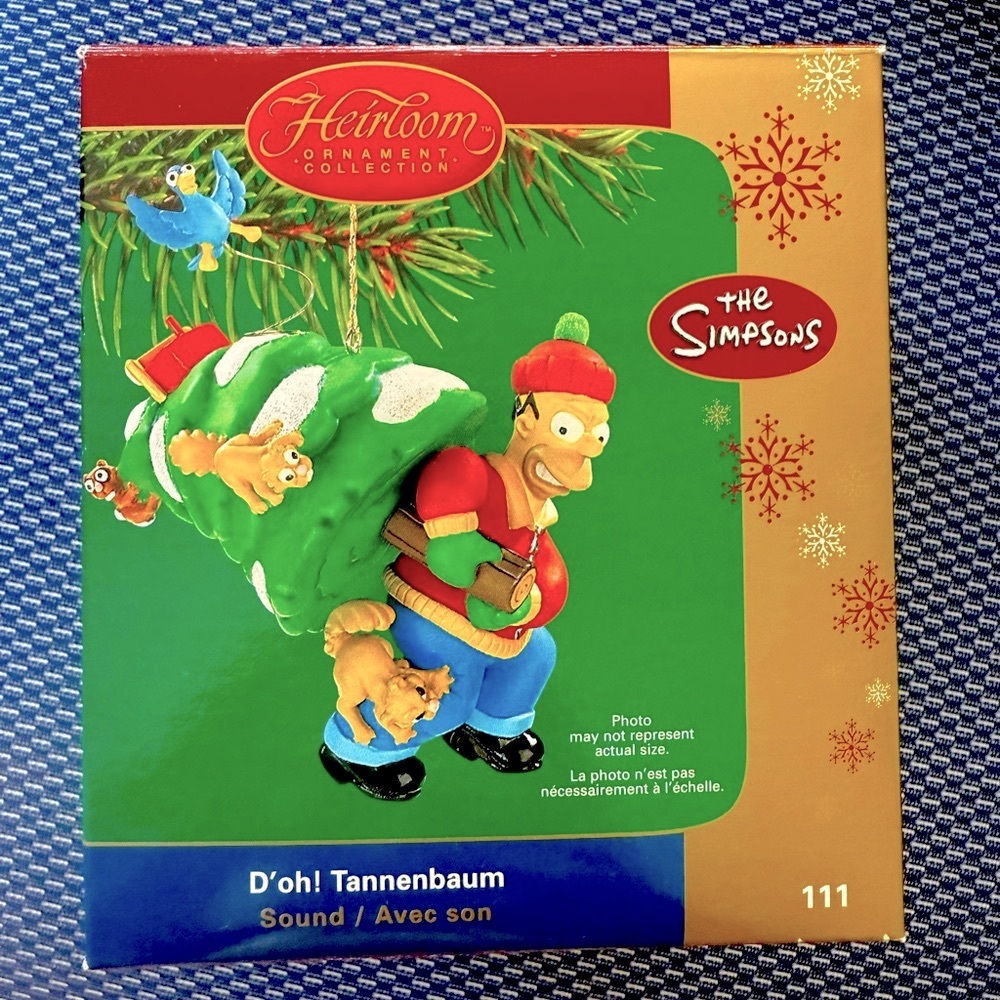 Homer Simpson "D'Oh Tannenbaum" Christmas Tree Ornament w/ Sound NWT